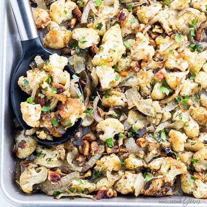 Keto side dishes perfect for Thanksgiving! Keep your diet on track this holiday season with these low carb sides. These keto side dishes are perfect for any low carber! From low carb pumpkin pie to keto cauliflower au gratin, find all of your keto thanksgiving recipes right here! #keto #ketogenic #ketodiet #thanksgiving #ketothanksgiving #ketorecipes #lowcarb #thanksgivingrecipes