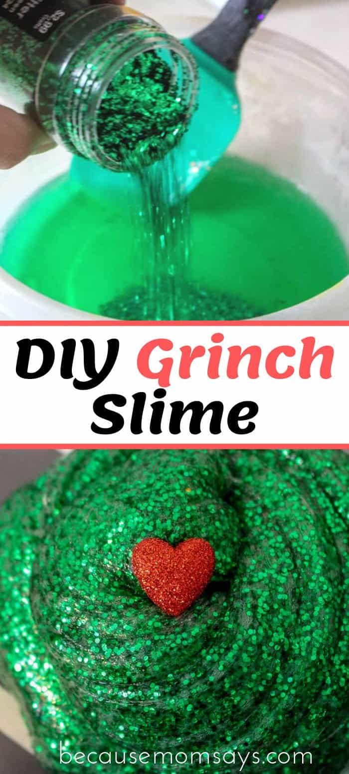 Christmas slime in the making