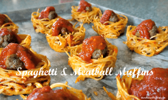 Spaghetti and Meatball Muffins
