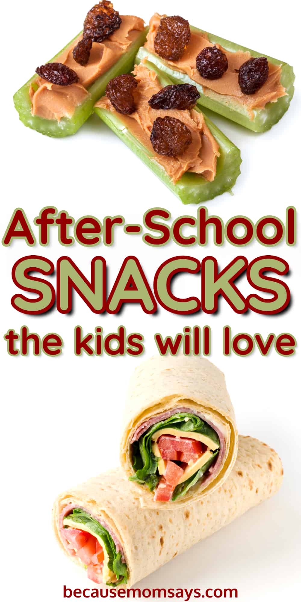 easy after school snacks for kids on a white background