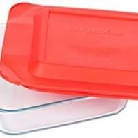 Pyrex Basics 8 in Square with red cover