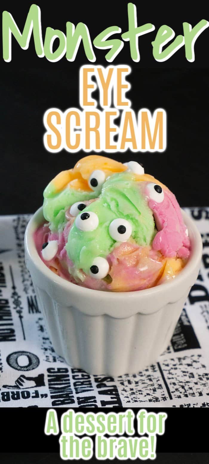 Monster ice cream dessert - ice cream in dish