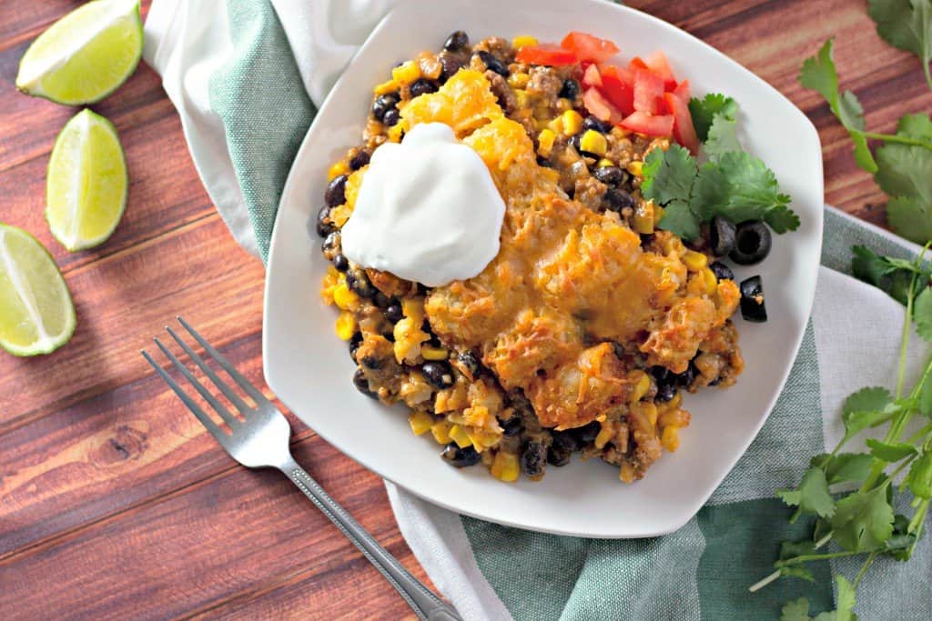 Mexican tater tot casserole