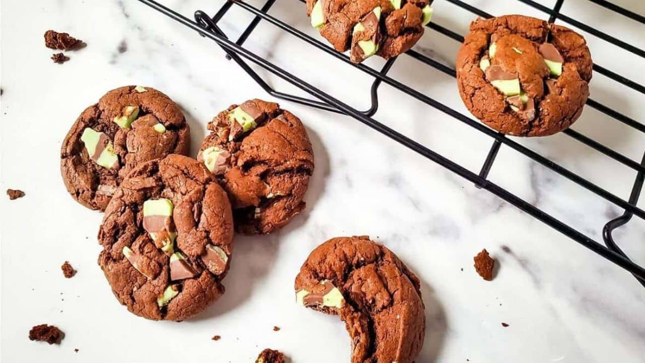 Chocolate Mint Cake Mix Cookies
