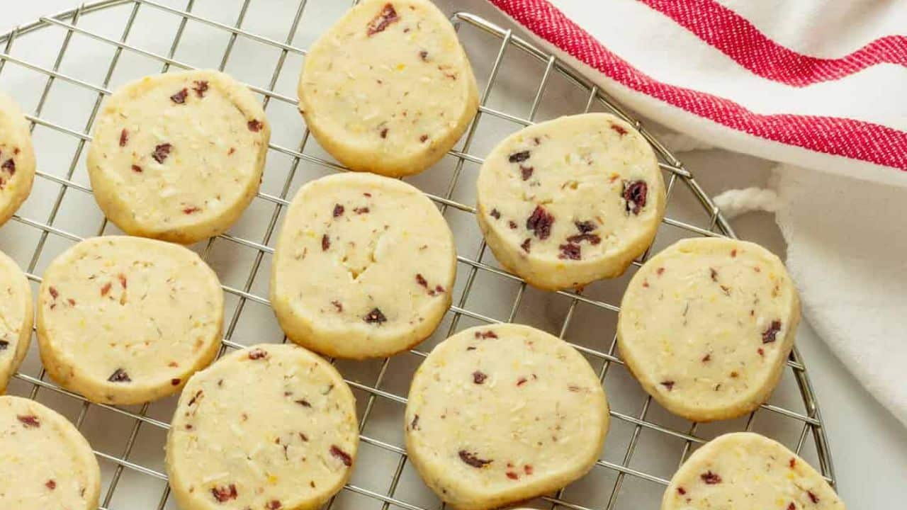 Cranberry Orange Shortbread Cookies