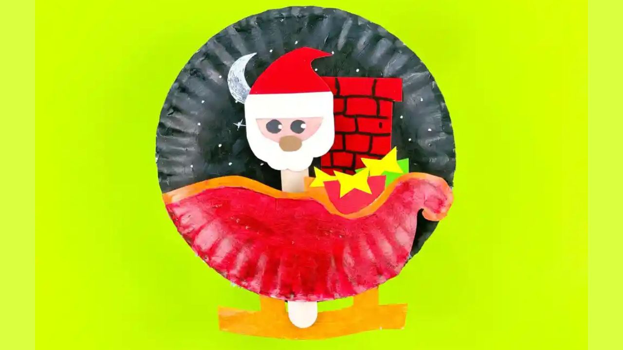 Fun Paper Plate Santa and Sleigh Craft