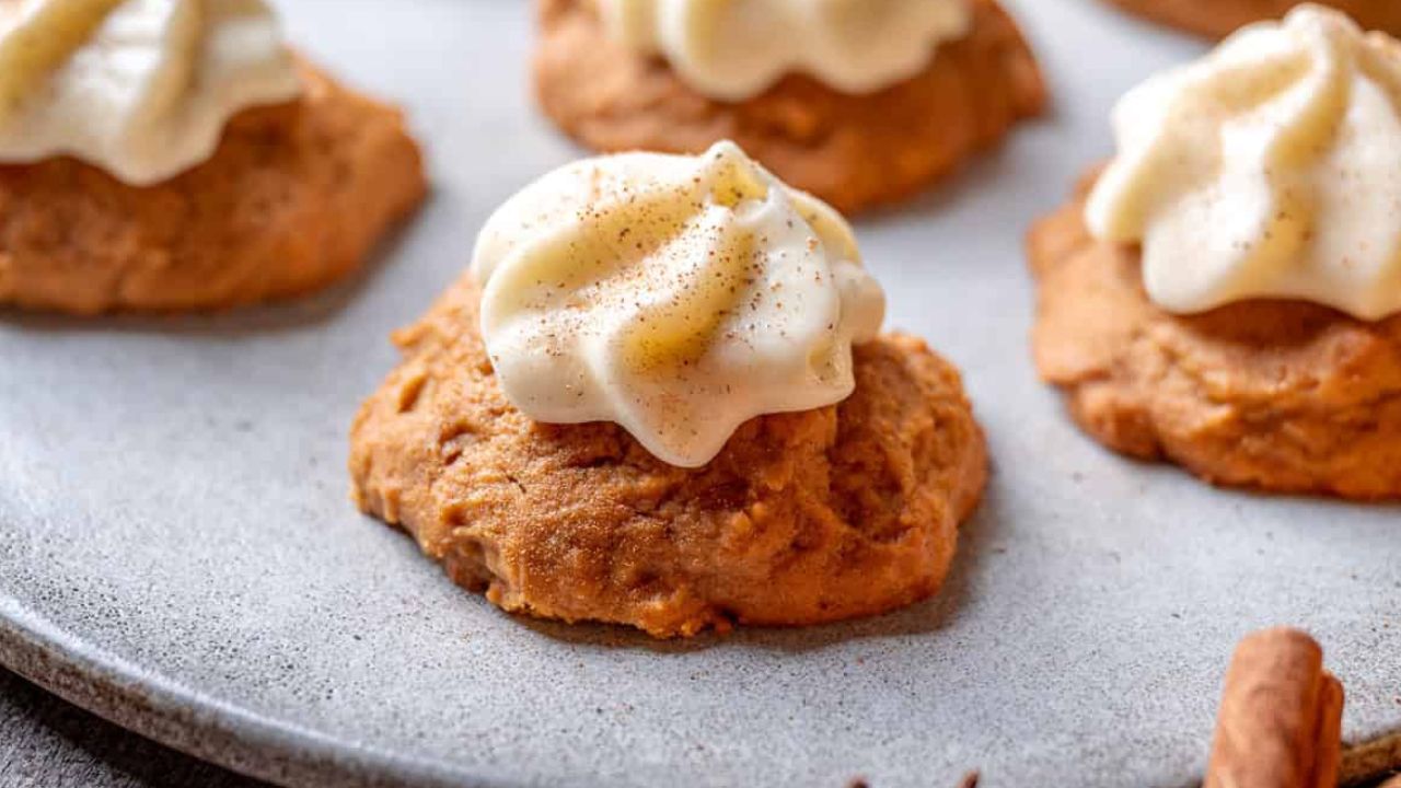 Soft Pumpkin Ricotta Cookies with Cream Cheese Frosting