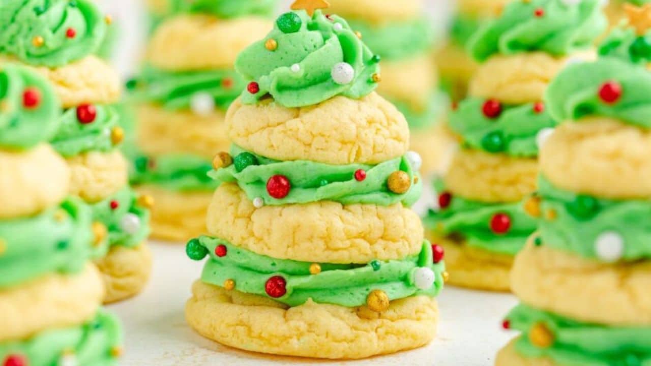 Stacked Christmas Tree Cookies