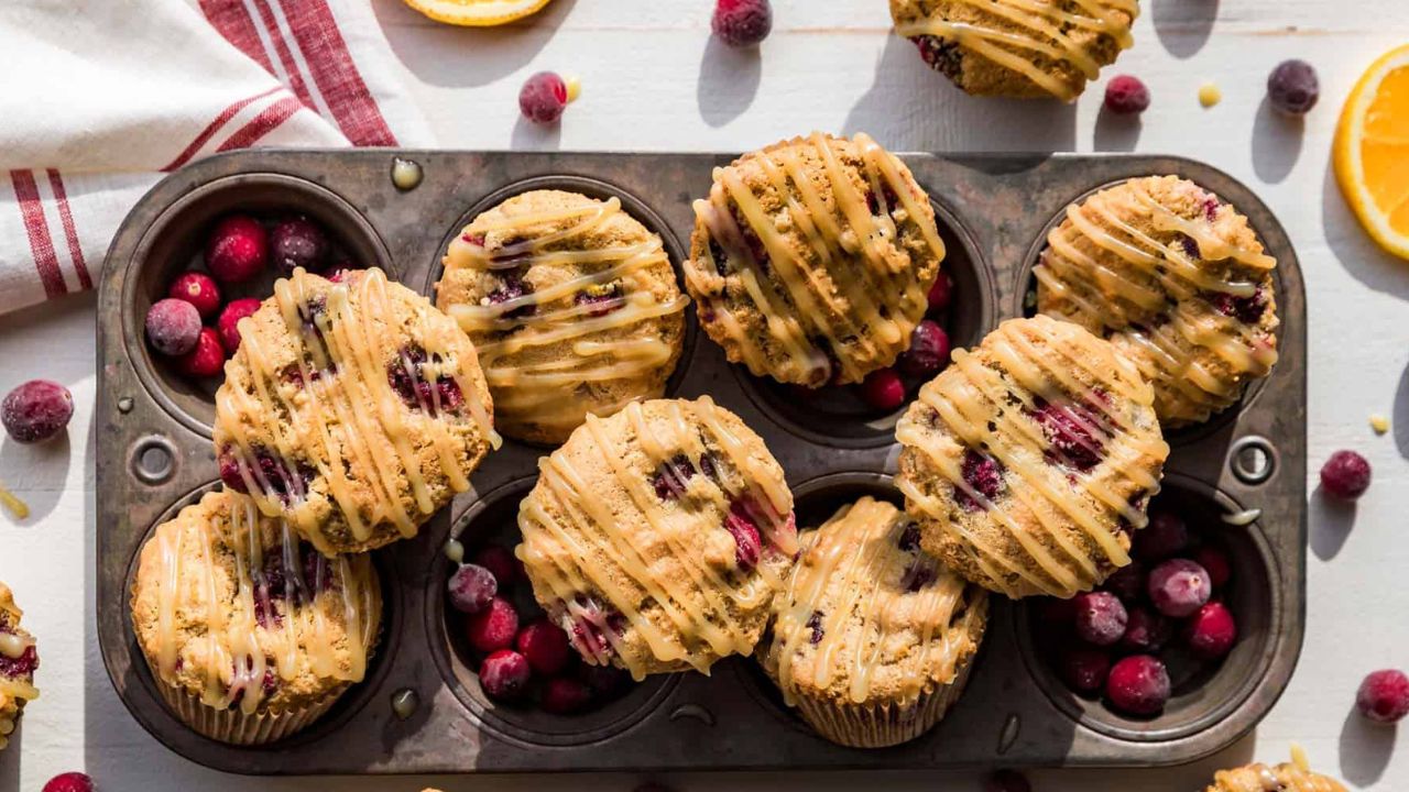 Almond Flour Cranberry Orange Muffins