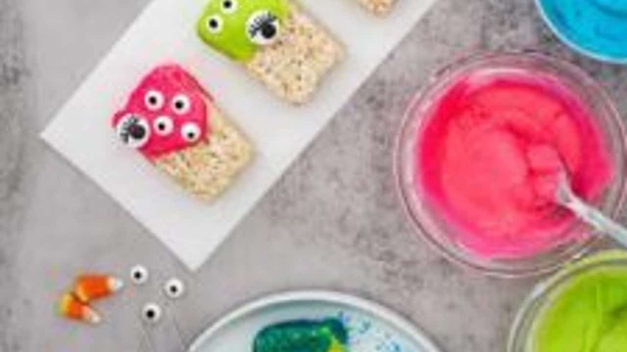 Easy Fun Halloween Monster Rice Krispie Treats Recipe