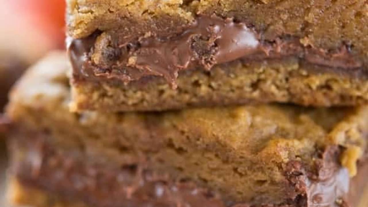Pumpkin Nutella Cookie Bars Recipe